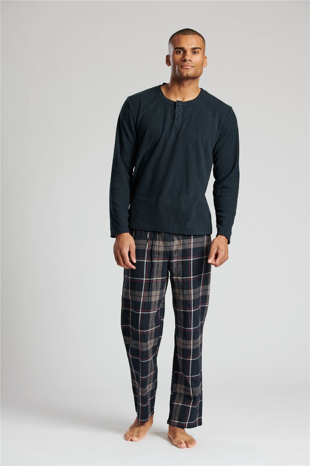 Loungeable Mens Fleece & Brushed Cotton Pyjamas