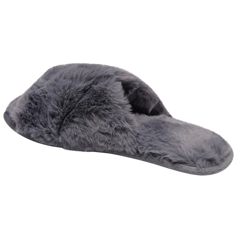 Loungeable Womens Fluffy Cross Slippers