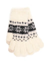 Foxbury Womens Fairisle Touch Screen Fluffy Gloves