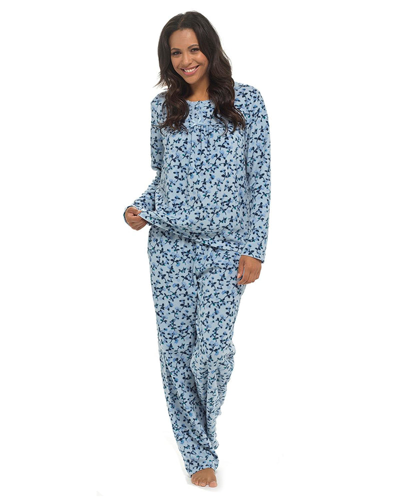 Wolf & Harte Womens Polar Fleece Floral Pyjamas