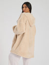 Loungeable Womens Cream Sherpa Zip Up Hoodie