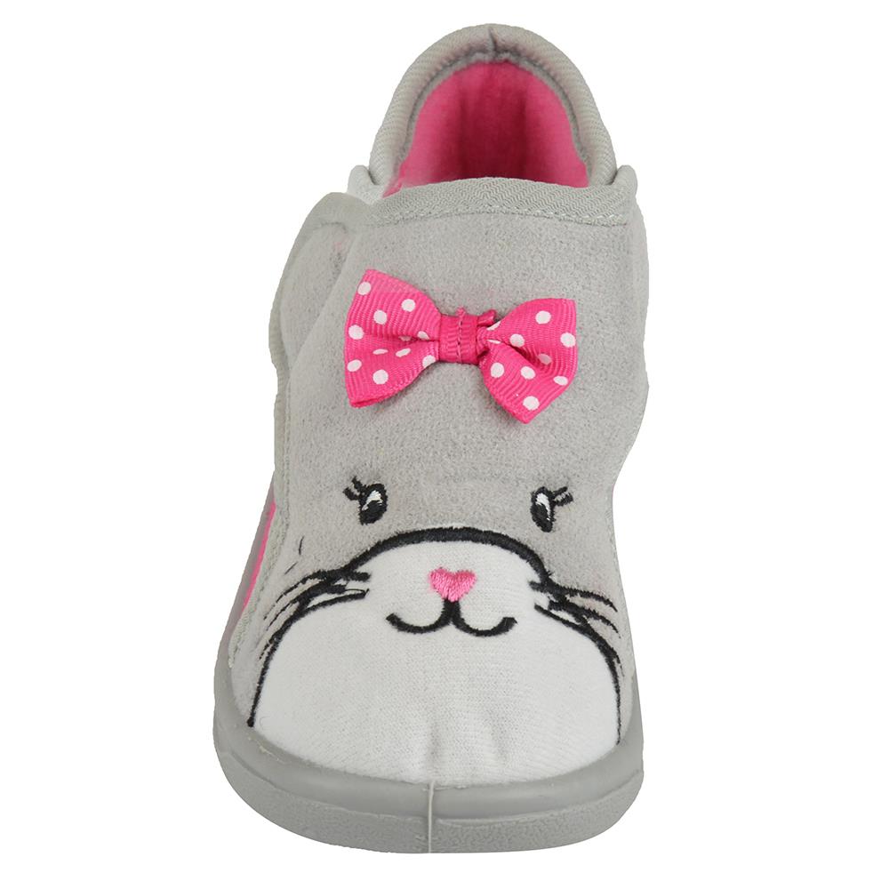 SlumberzzZ Girls Polka Dot Cat Slippers