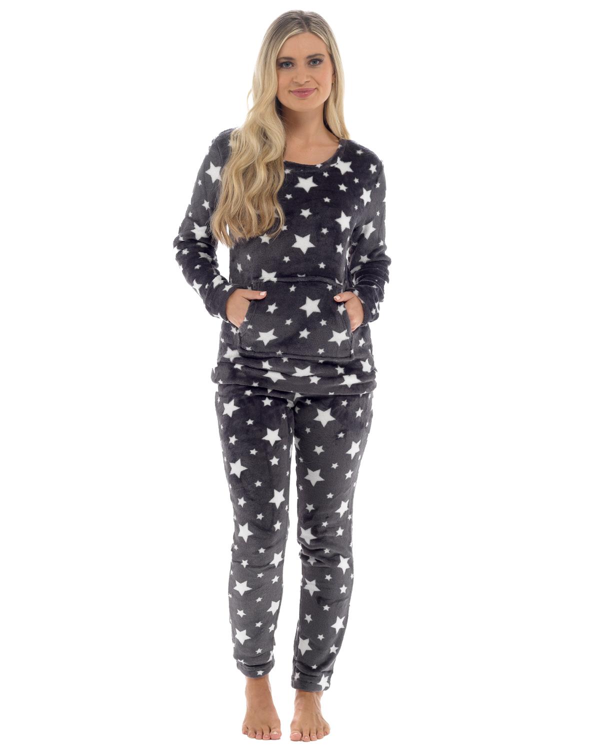 Womens Star Print Fleece Pyjamas