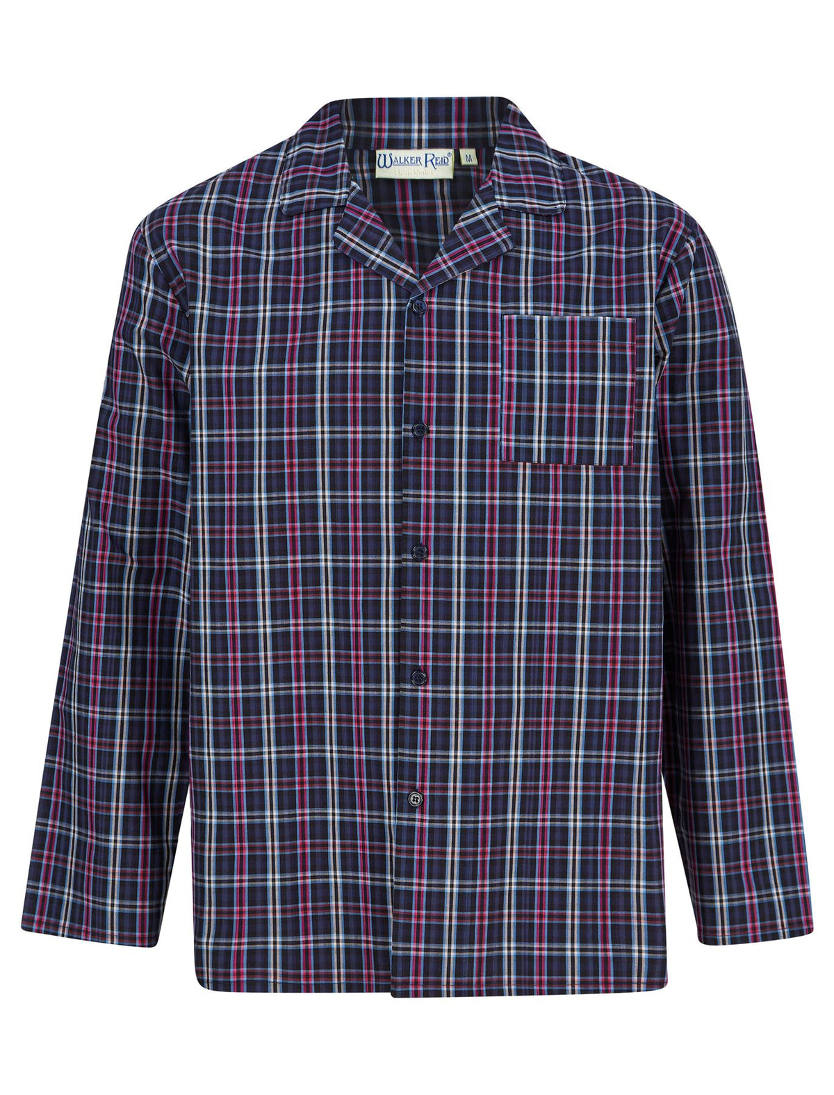 Walker Reid Mens 100% Woven Cotton Check Pyjamas