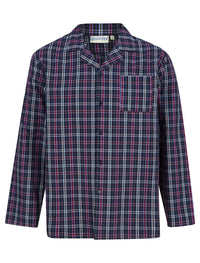 Walker Reid Mens 100% Woven Cotton Check Pyjamas