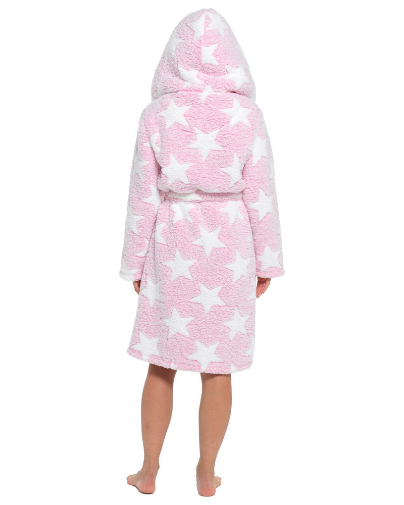 Slumber Hut Womens Star Print Borg Dressing Gown