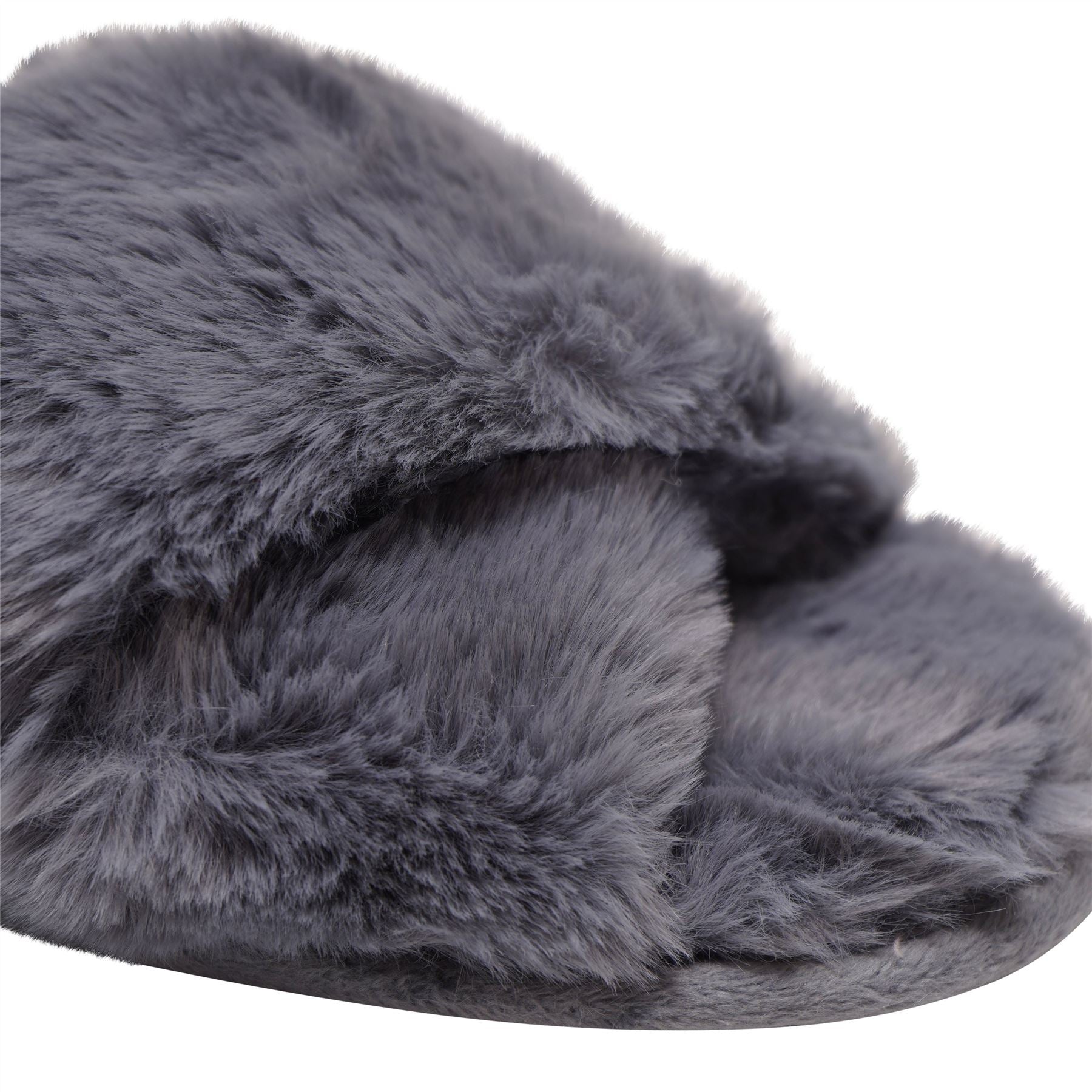 Loungeable Womens Fluffy Cross Slippers