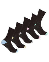 Cottonique Womens 5 Pack Marl Cotton Rich Socks