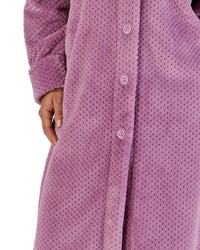 Slenderella Womens 46" Waffle Fleece Button Dressing Gown