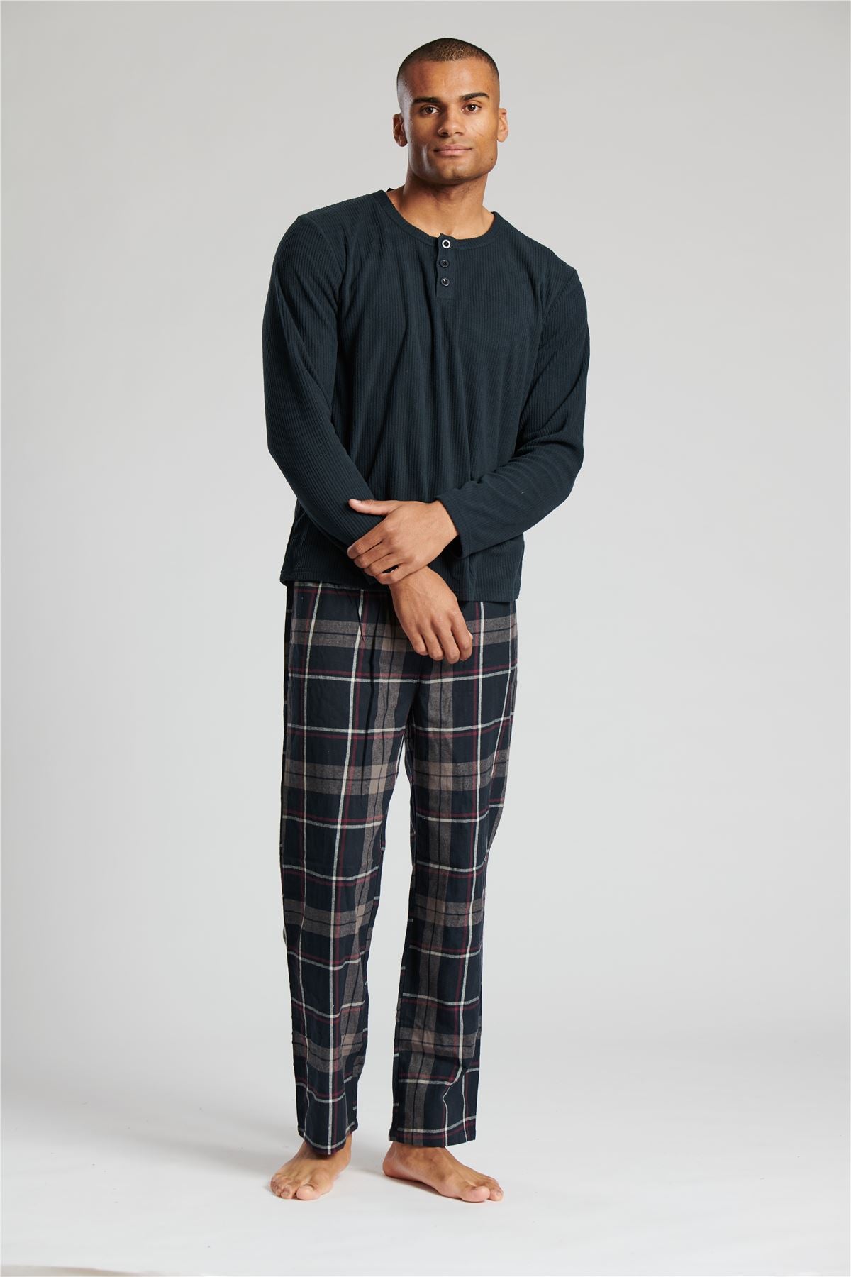 Loungeable Mens Fleece & Brushed Cotton Pyjamas