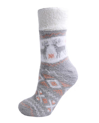 Foxbury Womens Fairisle Sherpa Lined Slipper Socks