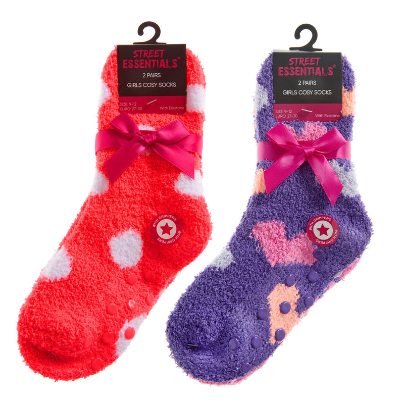 4 Pairs Girls Stars & Spots Cosy Socks