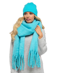 Foxbury Womens Plain Brushed Blanket Scarf