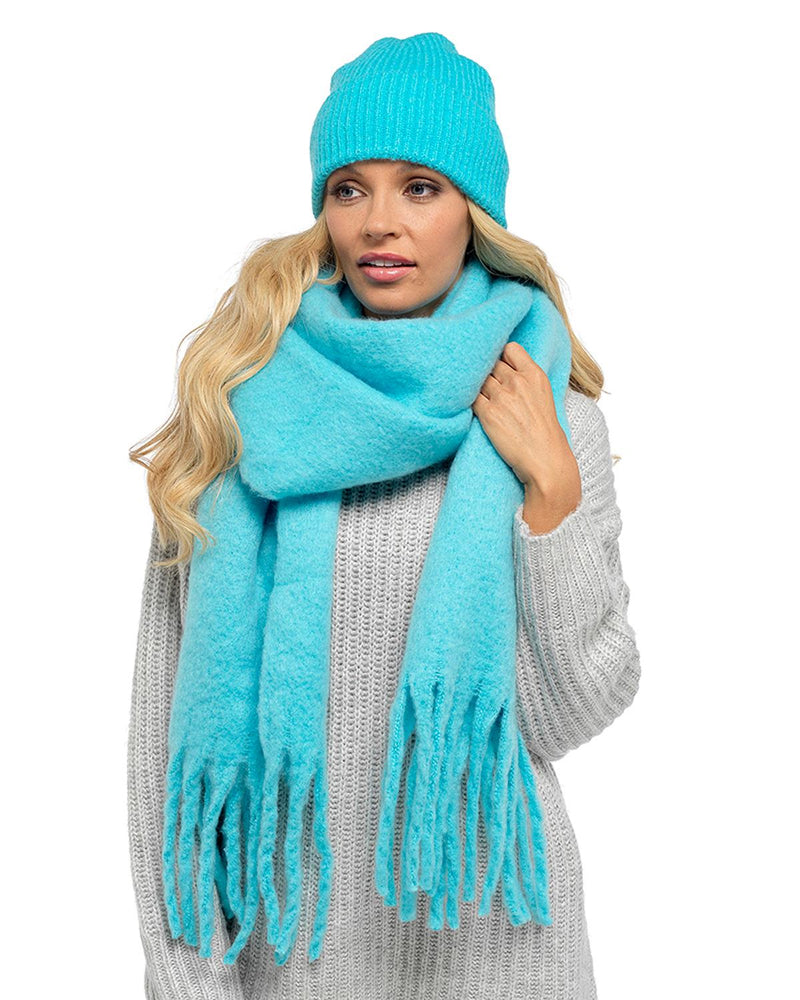 Foxbury Womens Plain Brushed Blanket Scarf