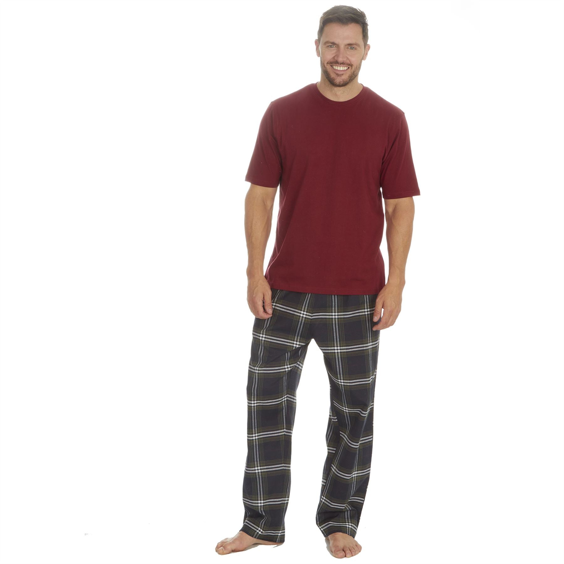 Cargo Bay Mens Short Sleeve Check Pyjamas