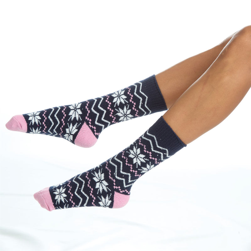 Forever Dreaming 4 Pack Womens Fairisle Cosy Socks