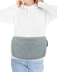 Grey Sherpa Wrap Waist Hot Water Bottle