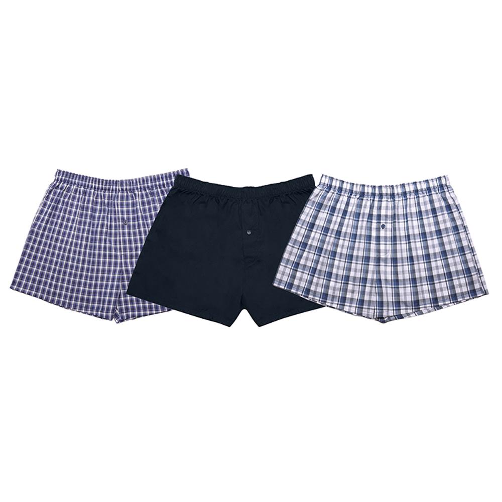 Tom Franks Mens 3 Pack Woven Boxer Shorts