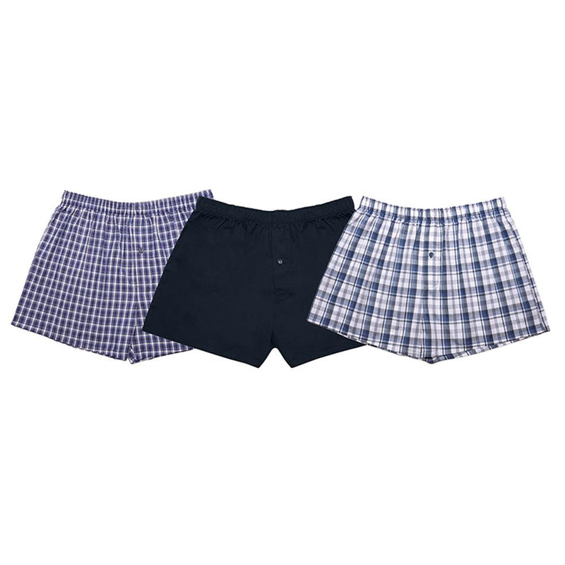 Tom Franks Mens 3 Pack Woven Boxer Shorts