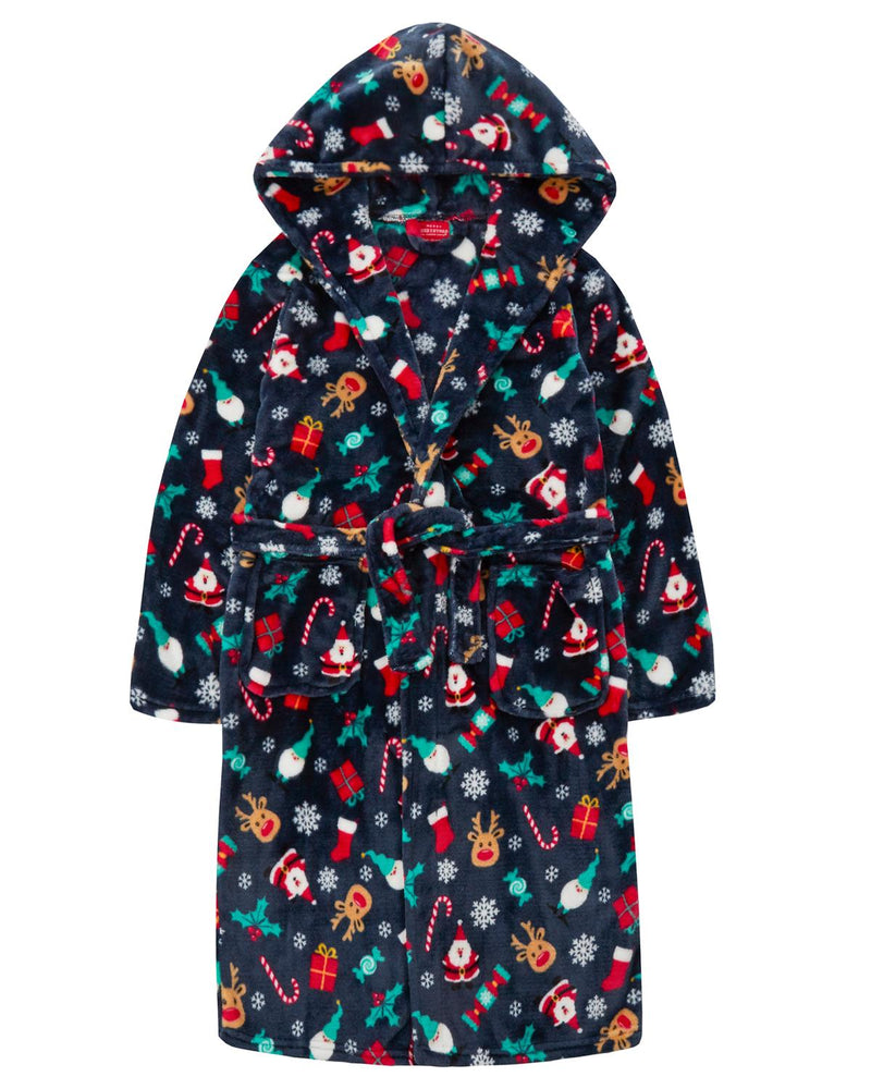 Kids Christmas Hooded Dressing Gown