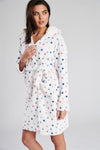 Loungeable Womens White Star Print Dressing Gown