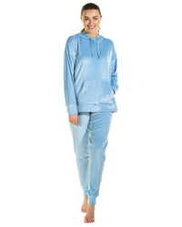 La Marquise Womens Velour Lounge Hooded Pyjamas