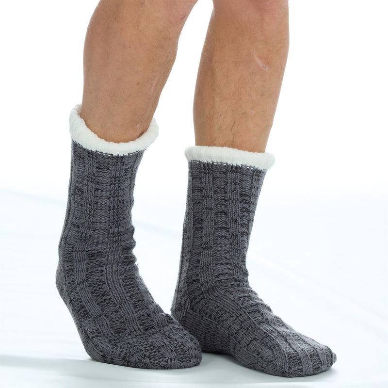 Pierre Roche Mens Sherpa Lined Lounge Socks