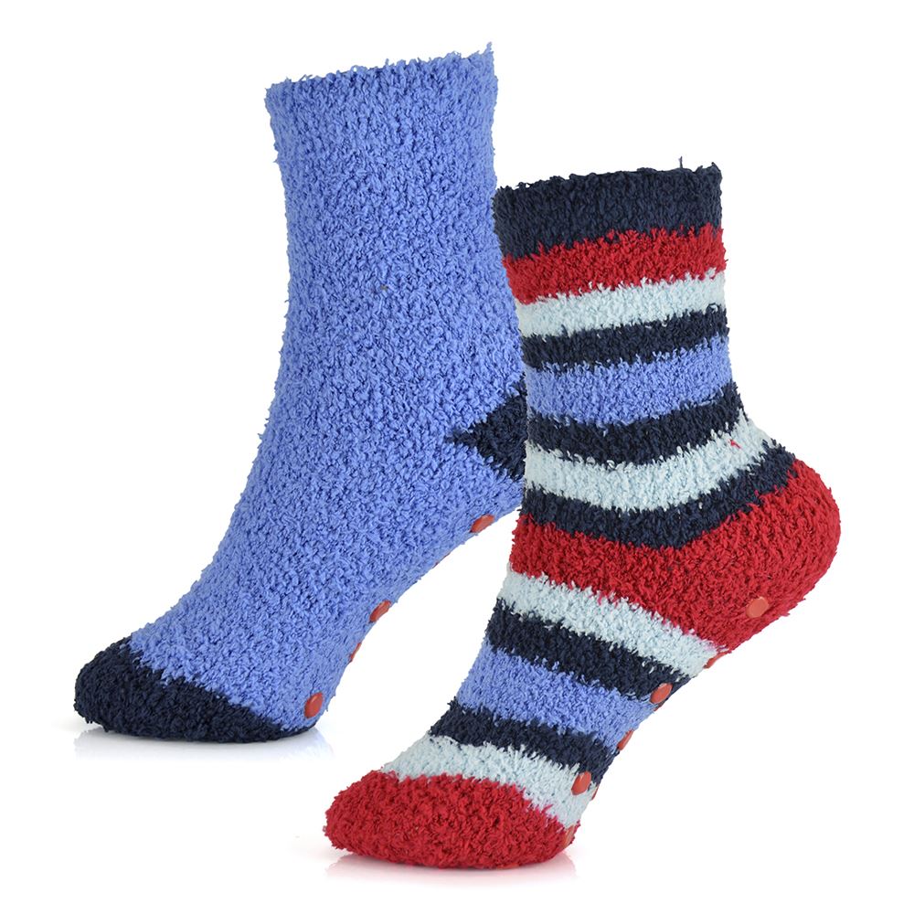 4 Pairs Boys Blue Stripe Cosy Socks