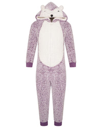 Girls Purple Hedgehog Onesie