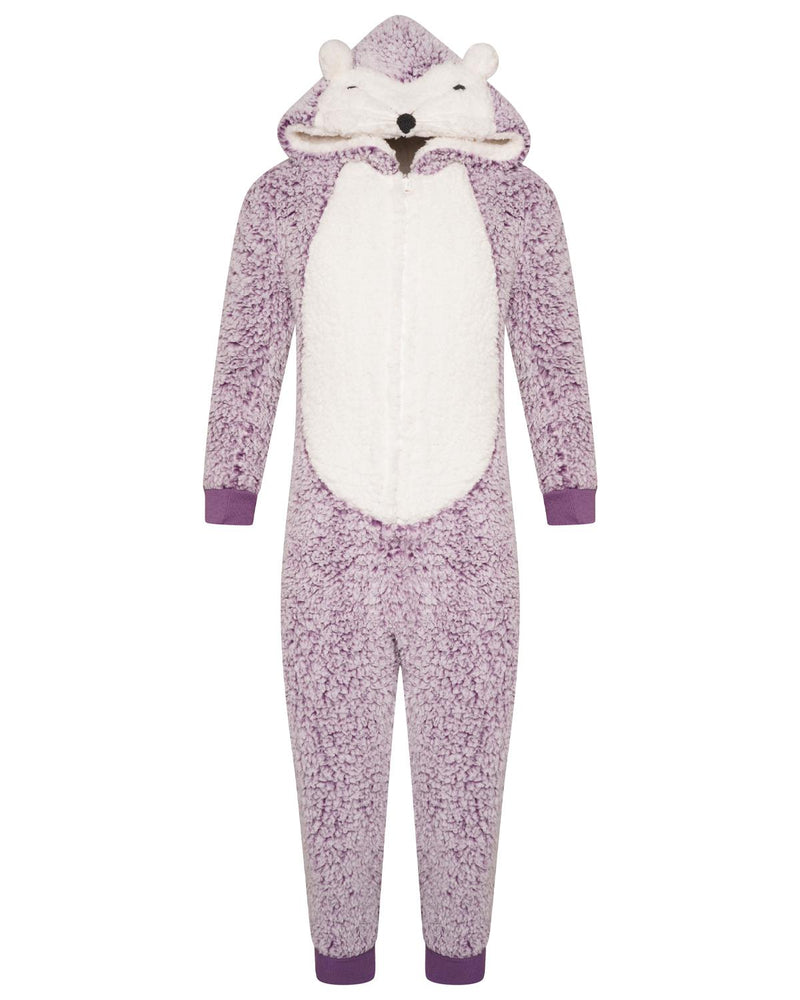 Girls Purple Hedgehog Onesie