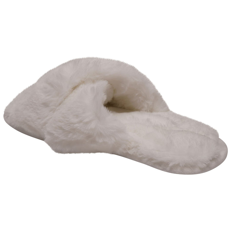 Loungeable Womens Fluffy Cross Slippers