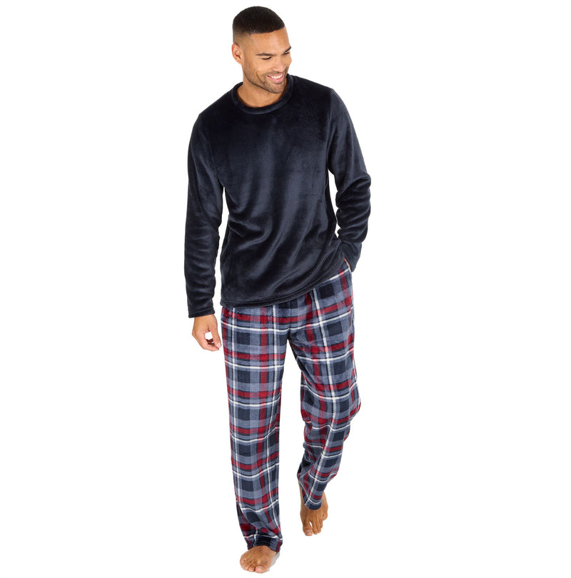 Cargo Bay Mens Polished Fleece Check Pyjamas