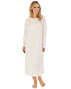 Slenderella Womens Embroidered Yoke 45" Long Sleeve Nightie