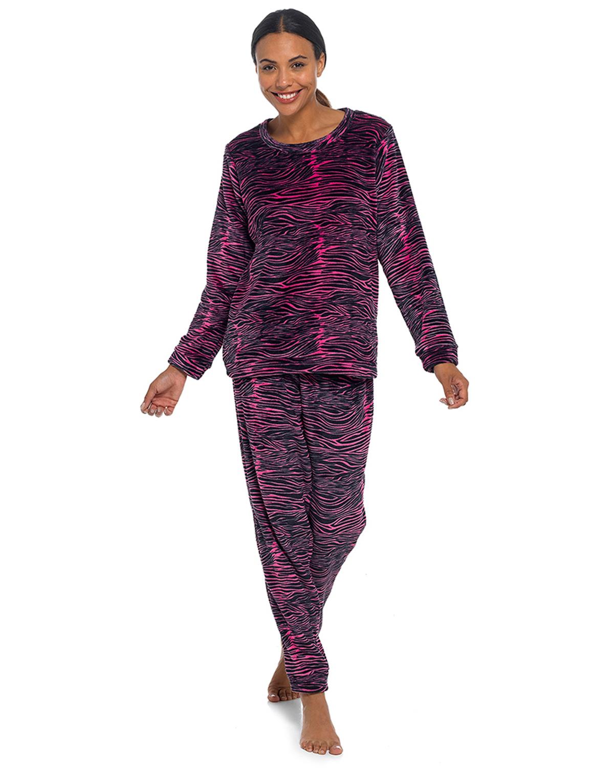 Follow That Dream Womens Zebra Print Fleece Pyjamas