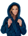 Slenderella Womens 46" Teddy Fleece Hooded Dressing Gown