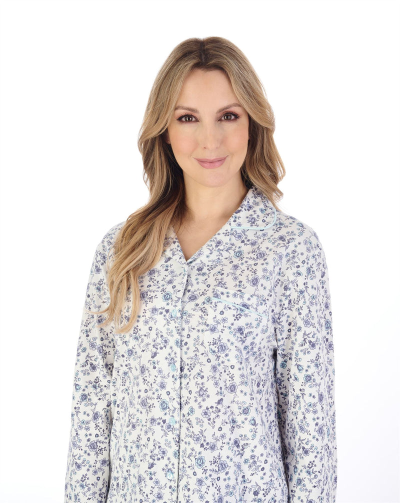 Slenderella Womens Ditsy Floral Long Sleeve Cotton Pyjamas