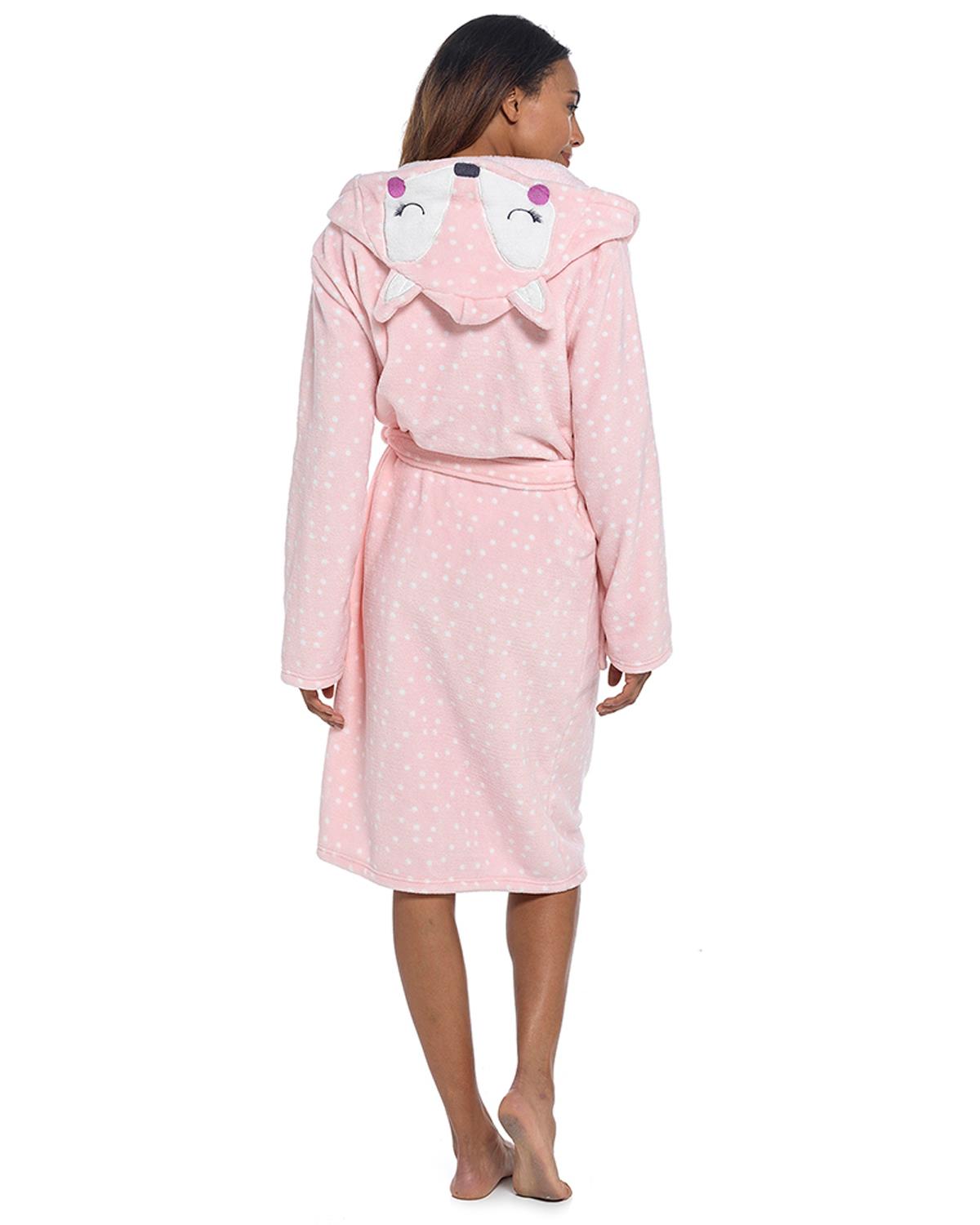 Foxbury Womens Pink Fox Fleece Dressing Gown