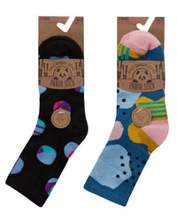 6 Pairs Girls Bamboo Abstract Mix Socks