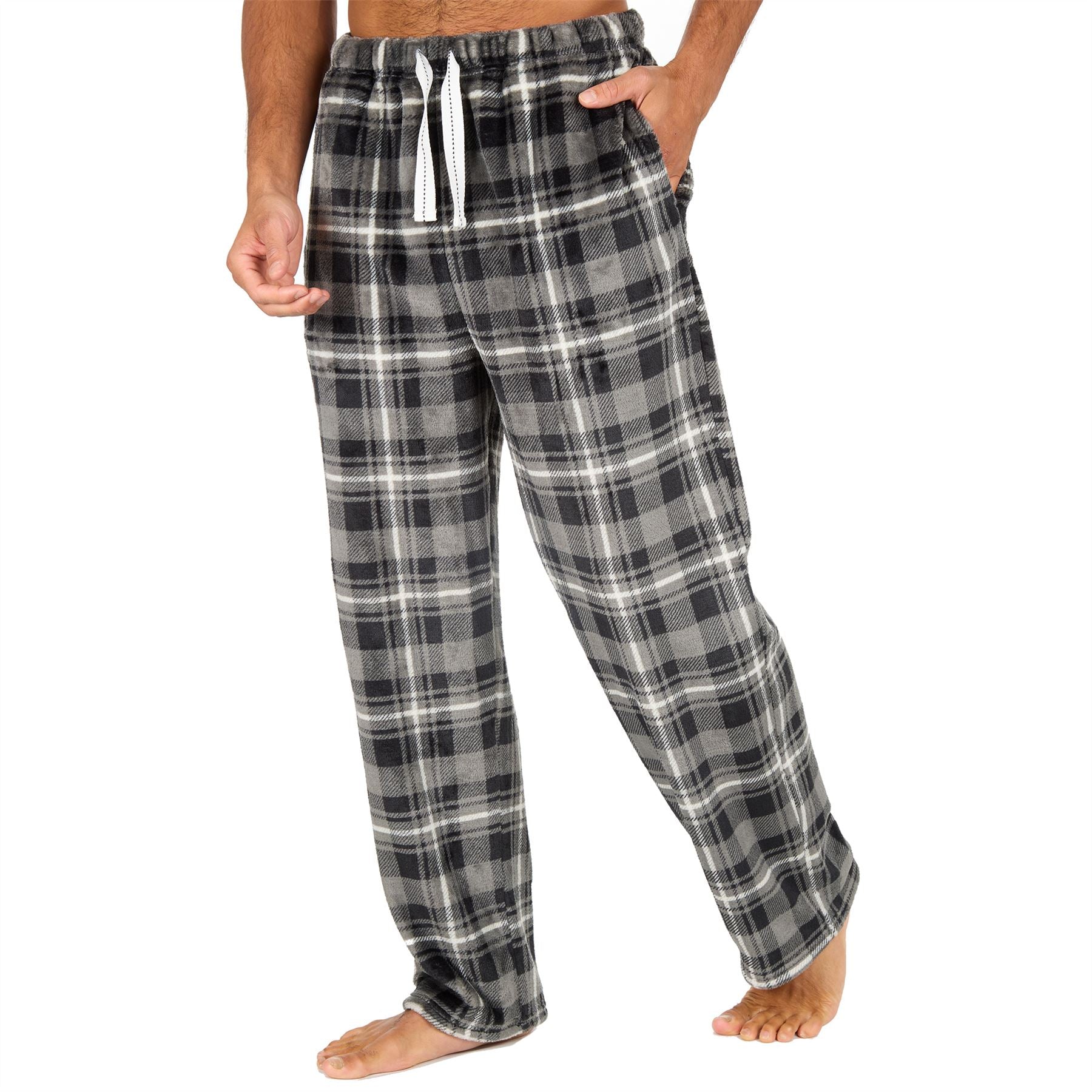 Cargo Bay Mens Polished Fleece Check Lounge Pants