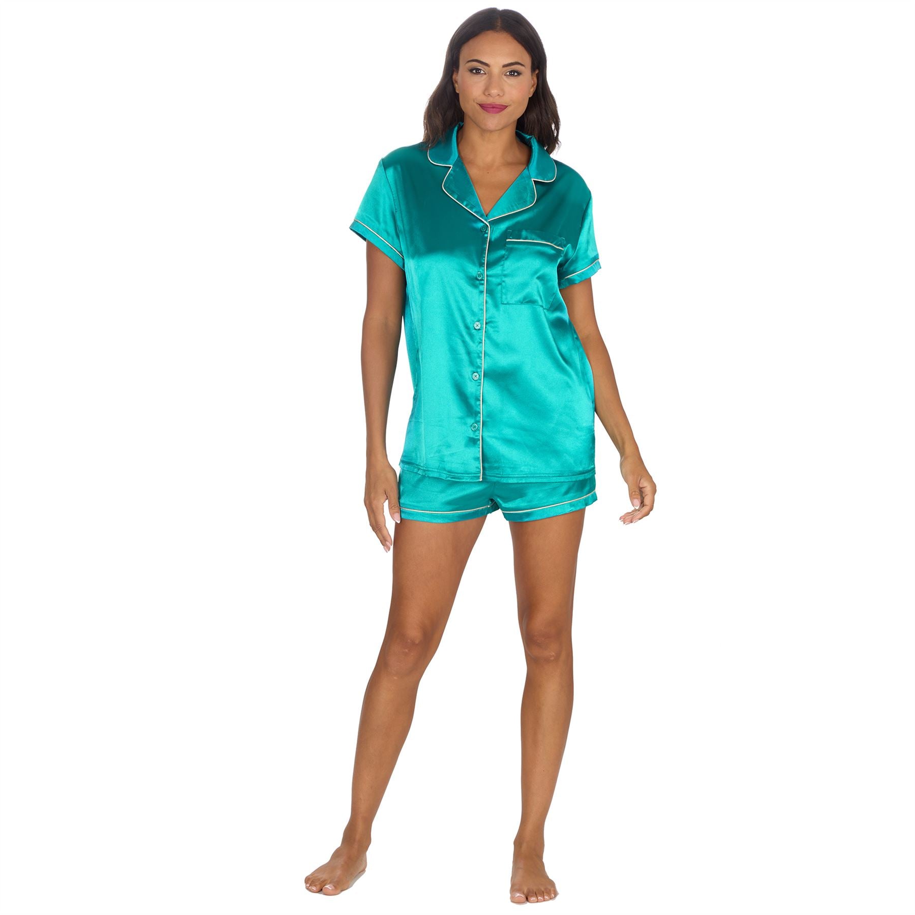 Slumber Party Womens Satin Short Pyjamas