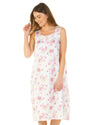 Sue Marks Womens Cotton Roses Sleeveless Nightie