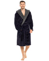 Mens Polished Fleece Sherpa Trim Dressing Gown