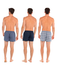 Tom Franks Mens 3 Pack Woven Boxer Shorts