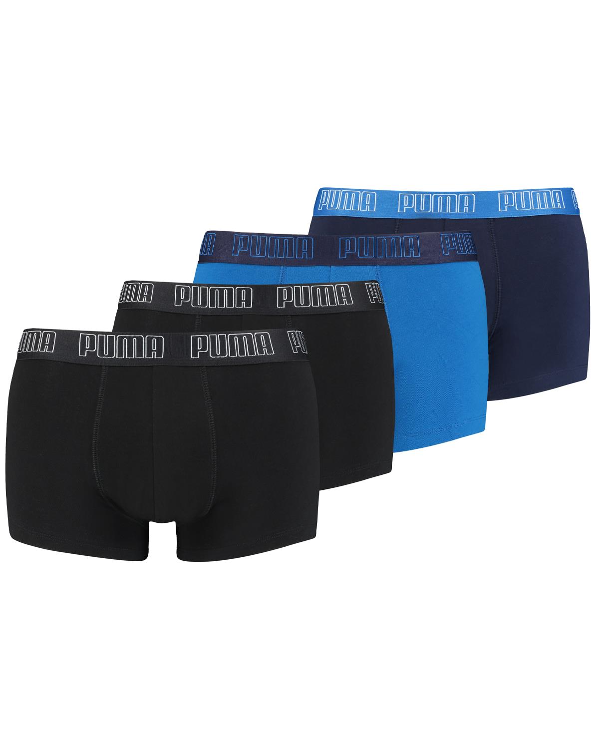 Puma Mens 4 Pack Cotton Logo Waist Trunks