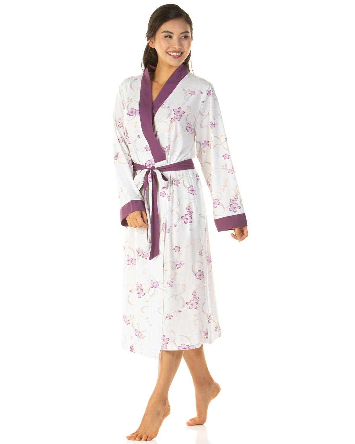 Lady Olga Womens Jersey Floral Dressing Gown