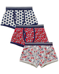 Boys 3 Pack Football Print Boxers