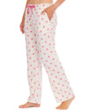 Forever Dreaming Womens Cream Spot Fleece Lounge Pants