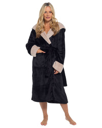 Slumber Hut Womens Sherpa Trim Fleece Dressing Gown