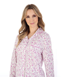 Slenderella Womens Ditsy Floral Long Sleeve Cotton Pyjamas