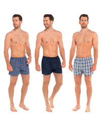 Tom Franks Mens 3 Pack Woven Boxer Shorts